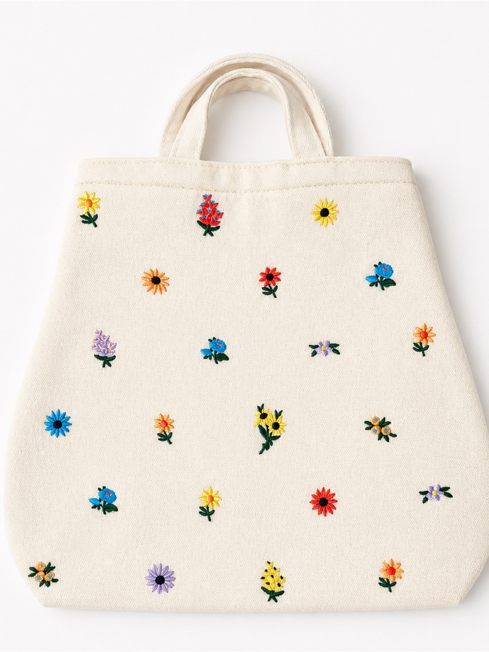 Baggu Duck Bag Embroidered Floral Canvas Tote Crossbody Cottagecore